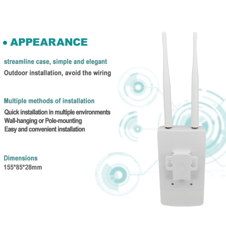 Asian Version 4G LTE Router CPE Outdoor Waterproof Mobile Router Triple Network, EU Plug