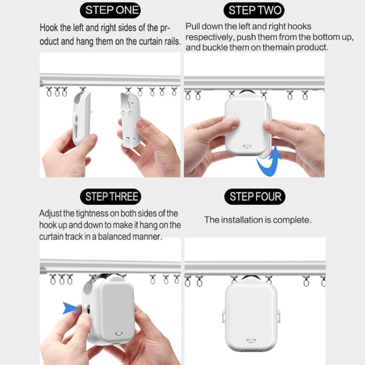 X101 Smart Home Automatic Curtain Machine With RC, Style: Roman Pole Model Double Host+Gateway
