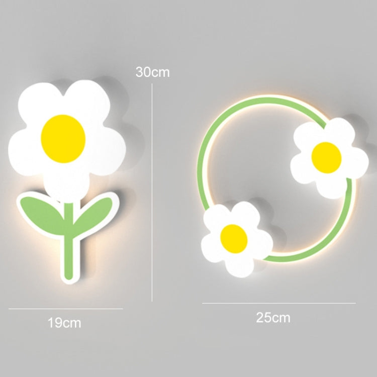 Children Room Warm Bedside Sunflower Wall Lamp, Color: Flower Three-color Dimmer