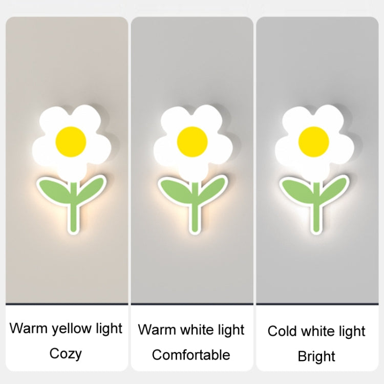 Children Room Warm Bedside Sunflower Wall Lamp, Color: Flower Three-color Dimmer