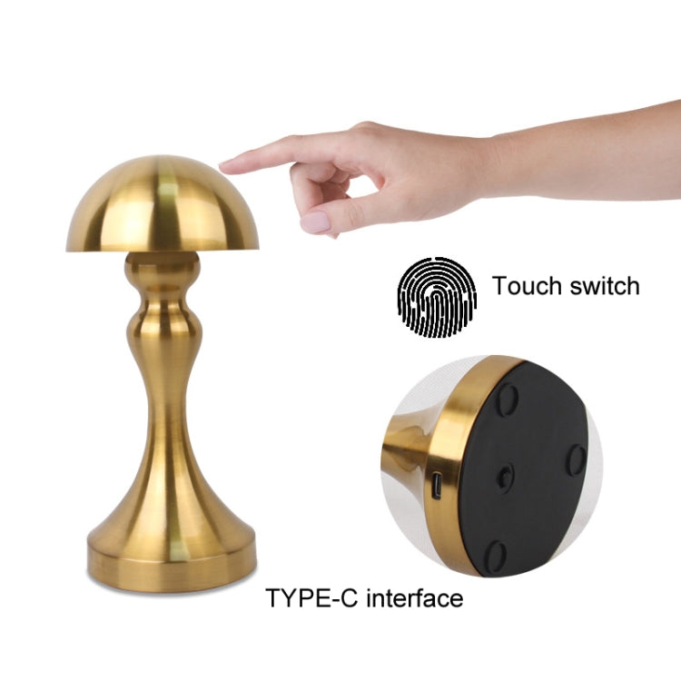 Retro Bar USB Rechargeable Metal Touch Desk Lamp, Specification: Gold