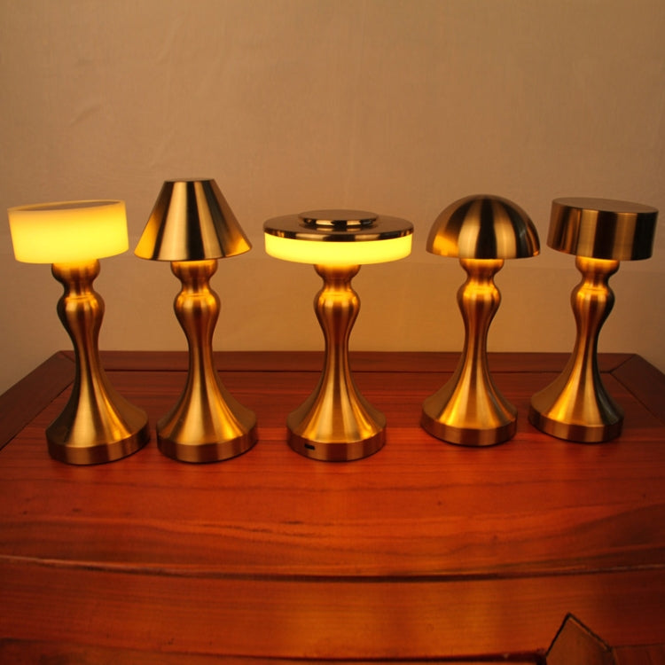 Retro Bar USB Rechargeable Metal Touch Desk Lamp, Specification: Gold
