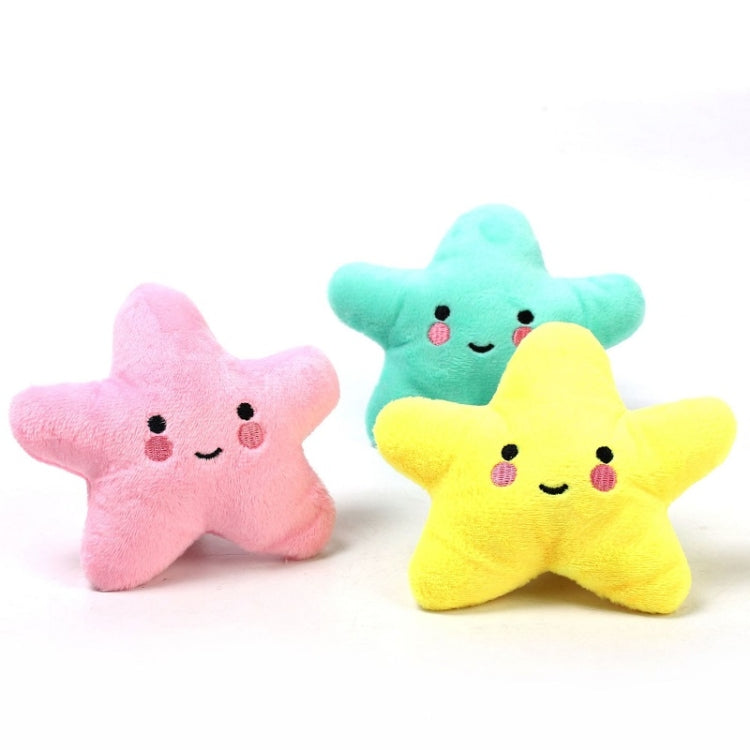 3pcs Pet Teething Toy Plush Starfish Sounding Toy