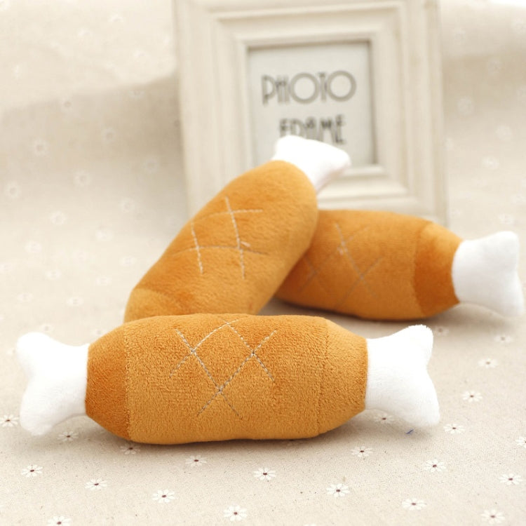 2pcs Bone Chicken Drumstick Plush Toys Sounding Pet Toys(20cm)
