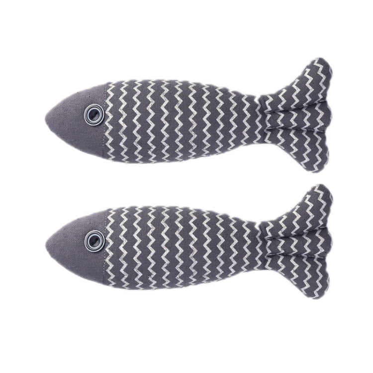 2pcs Linen Teasing Cat Fish Pillow Pet Bite Toys, Size: 21x9x5cm