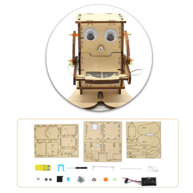 Robot Eating Coins Kids DIY Science Toy Educational Scientific Experiment Kit Wood Craft