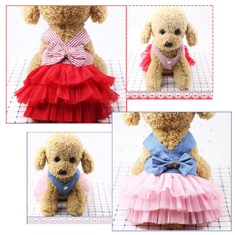 2pcs Pet Mesh Skirt Dress Dog Cat Clothes, Size: