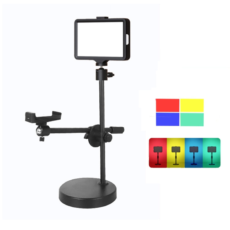 8 Inch 3200-5500K Three-color Temperature Photography Flat-panel Live Fill Light,Spec: Overhead Bracket