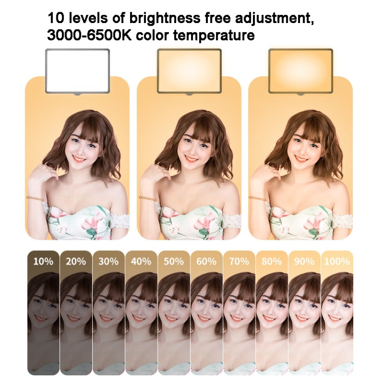10 Inch 3000-6500K Three-color Temperature Photography Flat-panel Live Fill Light,Spec: 2.1m Bracket
