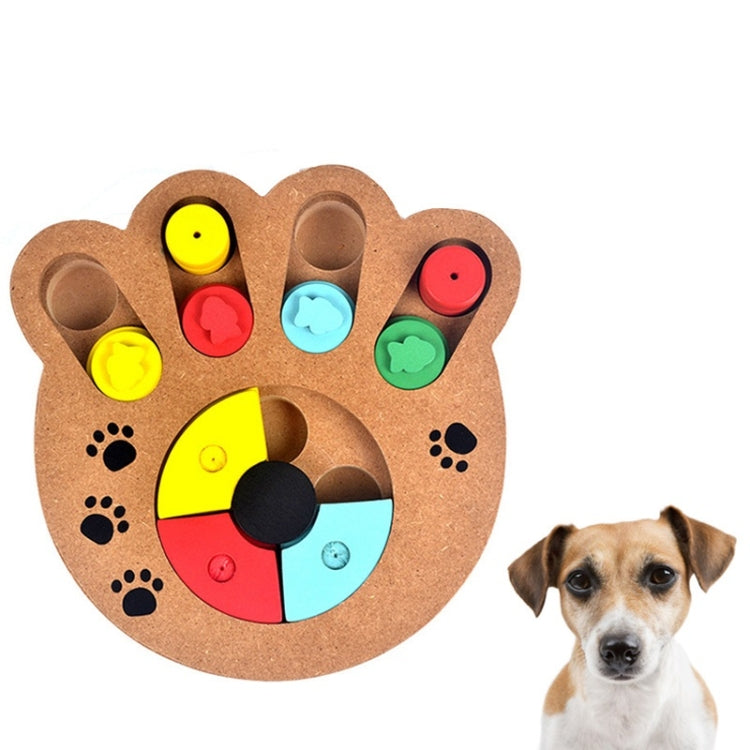 Pet Dog Feeding Multifunctional Educational Wooden Toy, Color: Paw Print