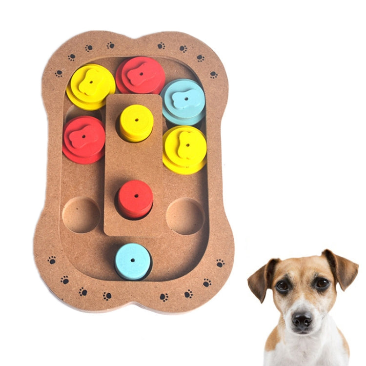 Pet Dog Feeding Multifunctional Educational Wooden Toy, Color: Bone Type