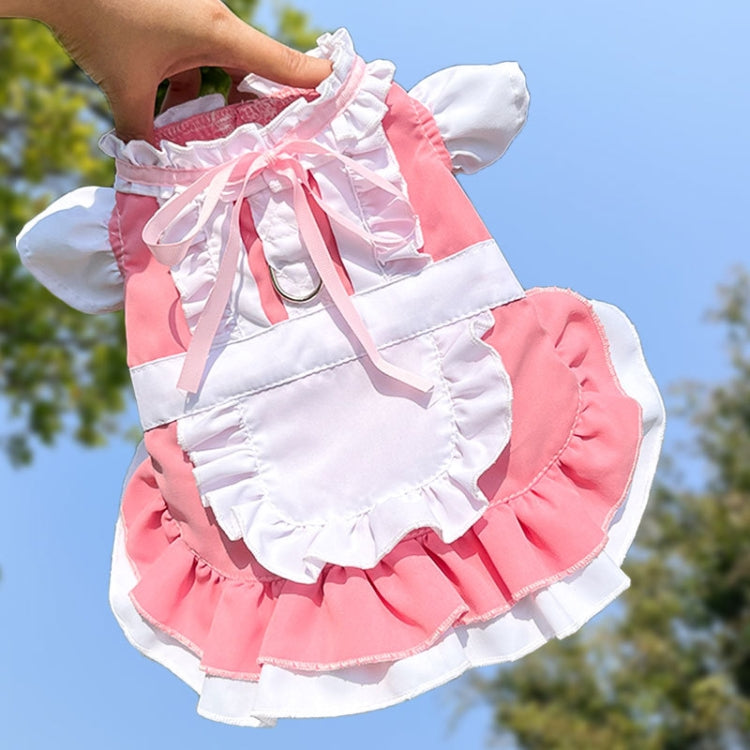Pet Parent-child Dress Maid Skirt Can Be Hung With Leash, Size: