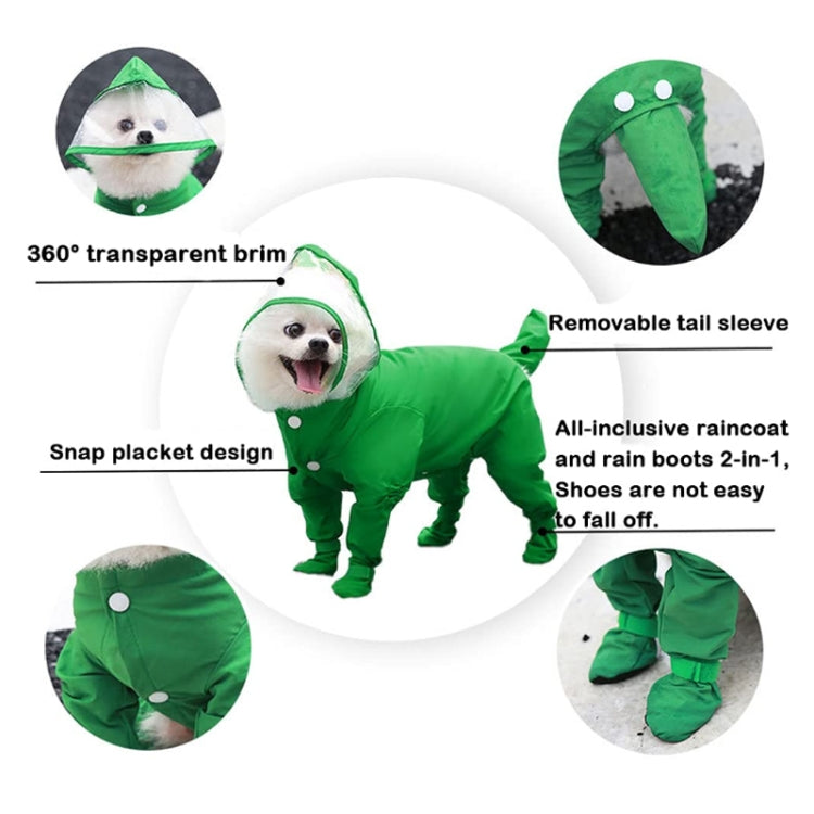 All-inclusive Pet Four-leg One-piece Outdoor Waterproof Raincoat, Size: