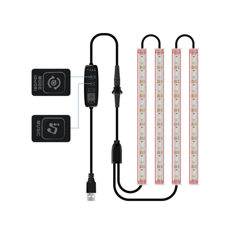 USB Car Atmosphere Decoration Symphony LED Lights, Specification: 36 LED