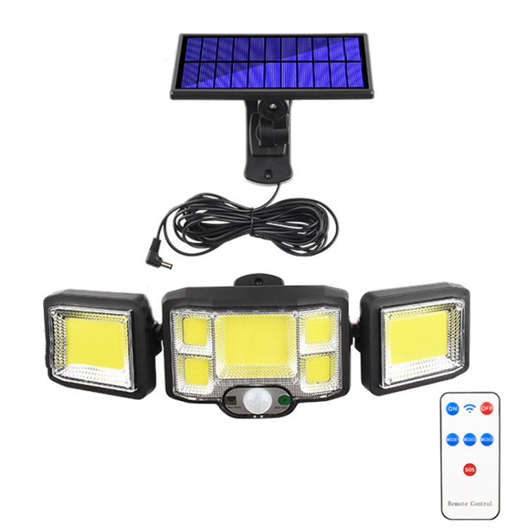 Remote Control Solar Wall Light LED Triple Rotation Sensor Flood Light, Specification: 192COB Split