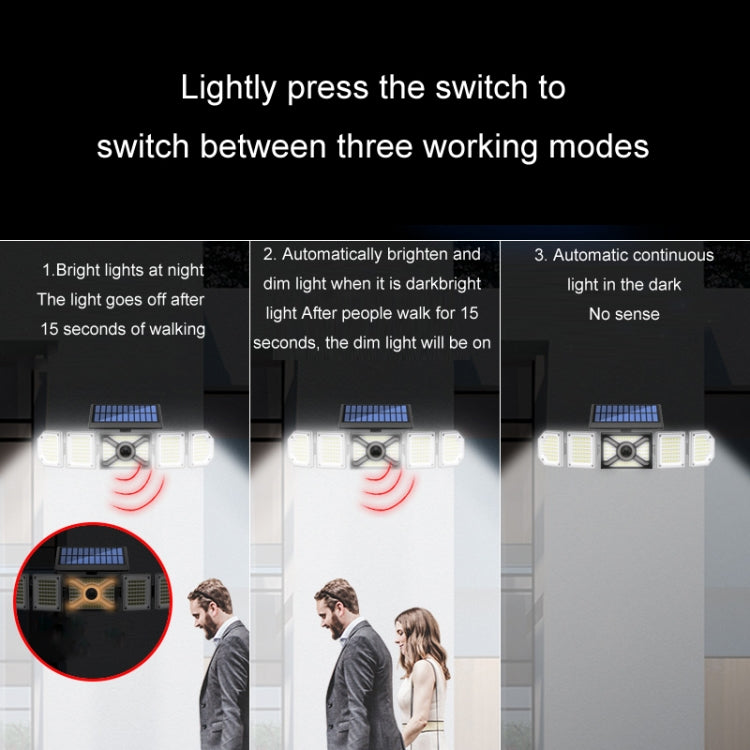 Remote Control Solar Wall Light LED Triple Rotation Sensor Flood Light, Specification: 192COB Split