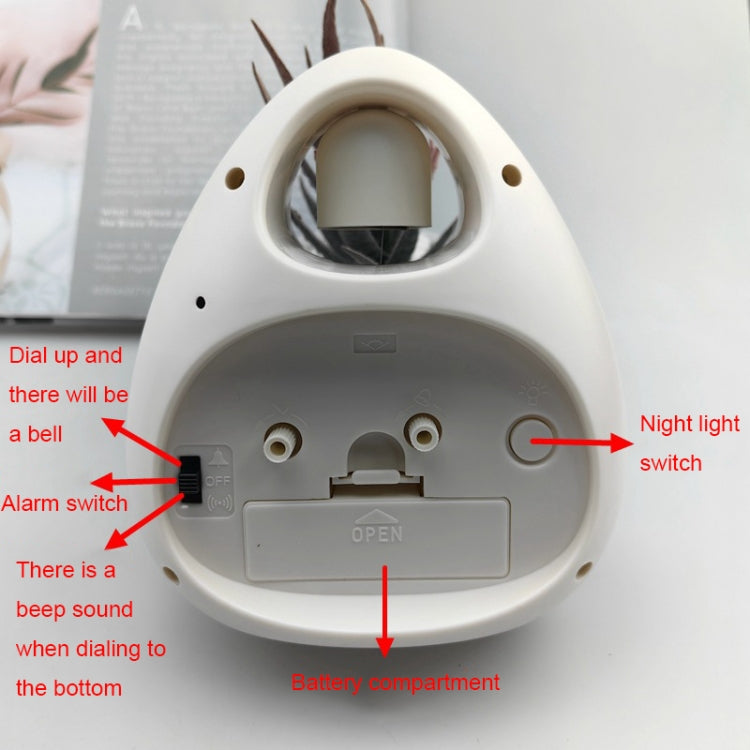 GH809 Egg-shaped Desktop Children Alarm Clock Bedside Cute Belling Clock