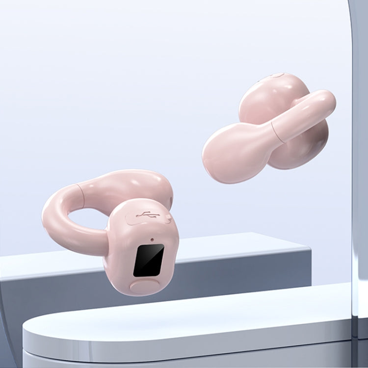 M10 IPX5 Waterproof Ear Clip Bluetooth Earphones, Style: Doble Pink