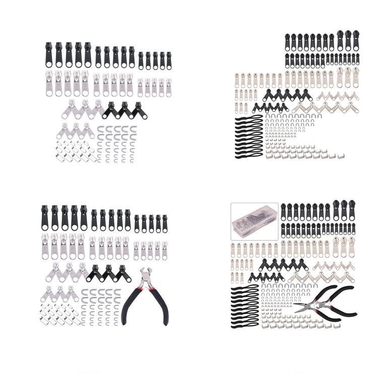 85pcs Toothless Sharp Nose Pliers Zinc Alloy Painted Nylon Zipper Puller Set For Clothing Tent Install