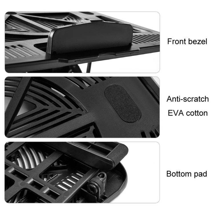 Multifunctional Folding Laptop Desktop Heat Dissipation Heightening Bracket(Black)