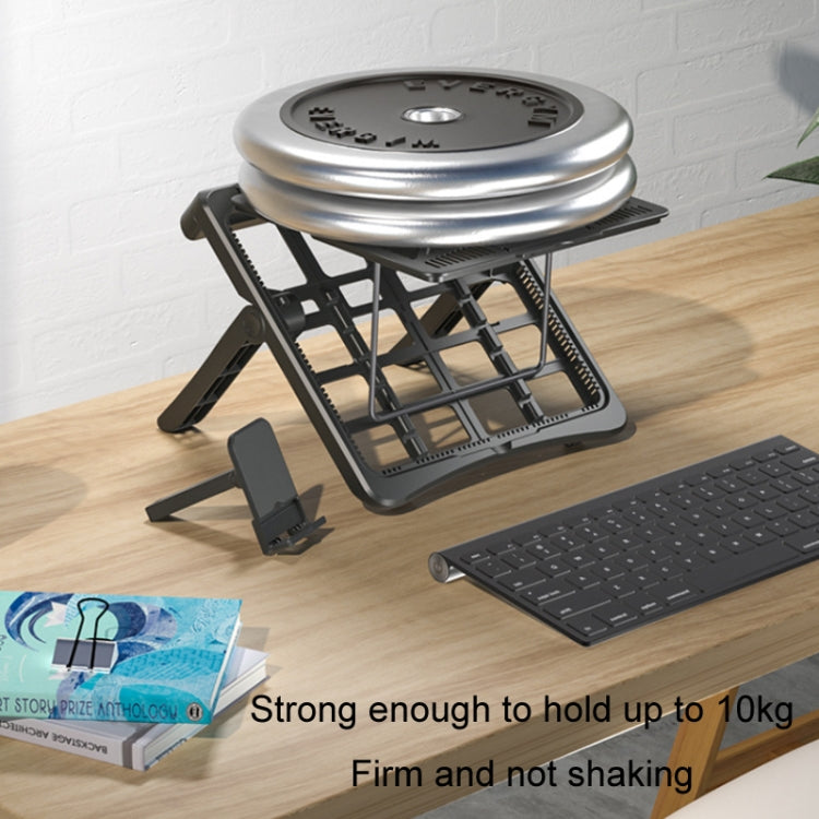 Multifunctional Folding Laptop Desktop Heat Dissipation Heightening Bracket(Black)