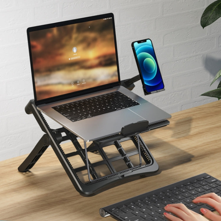 Multifunctional Folding Laptop Desktop Heat Dissipation Heightening Bracket(Black)