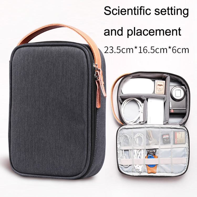 Power Data Cable Storage Bag Digital Mobile Hard Disk Protective Cover , Size: Medium (Gray)