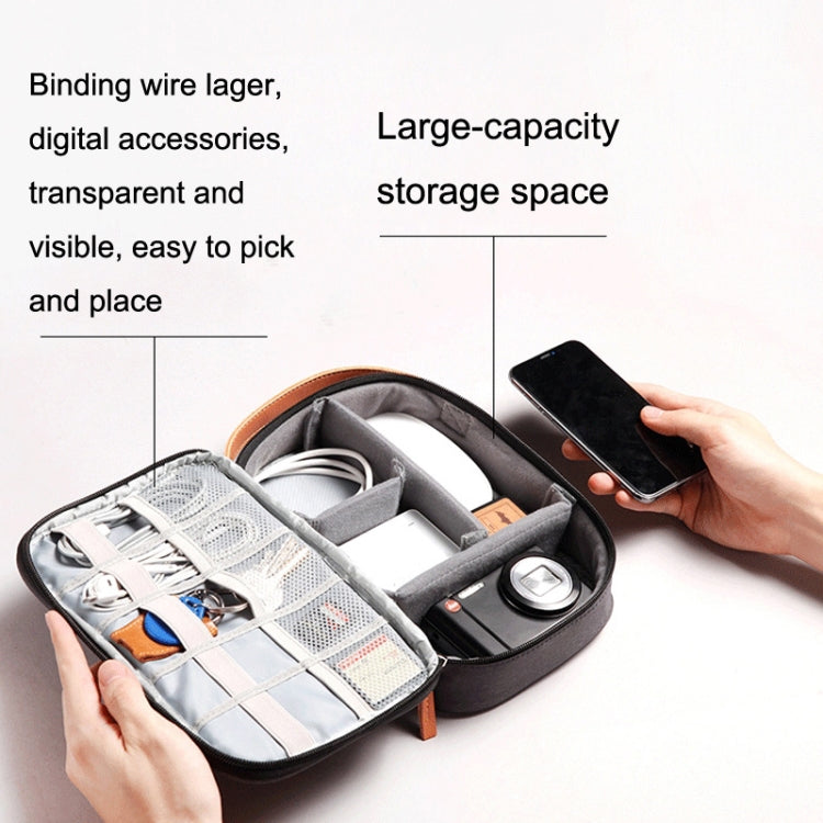 Power Data Cable Storage Bag Digital Mobile Hard Disk Protective Cover , Size: Large (Blue)