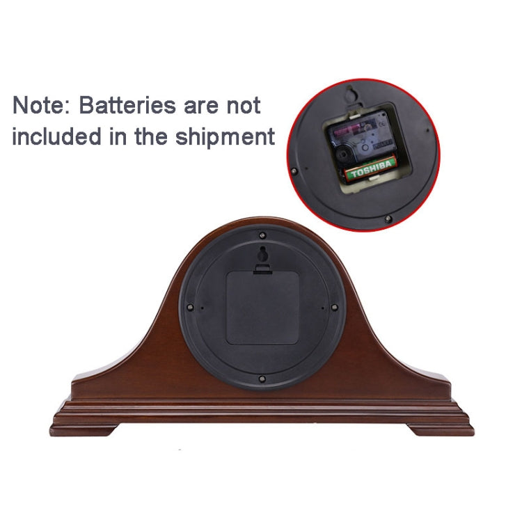 M8022 Table Simple Wooden Clock Retro Living Room Bedroom Small Table Clock(Brown)