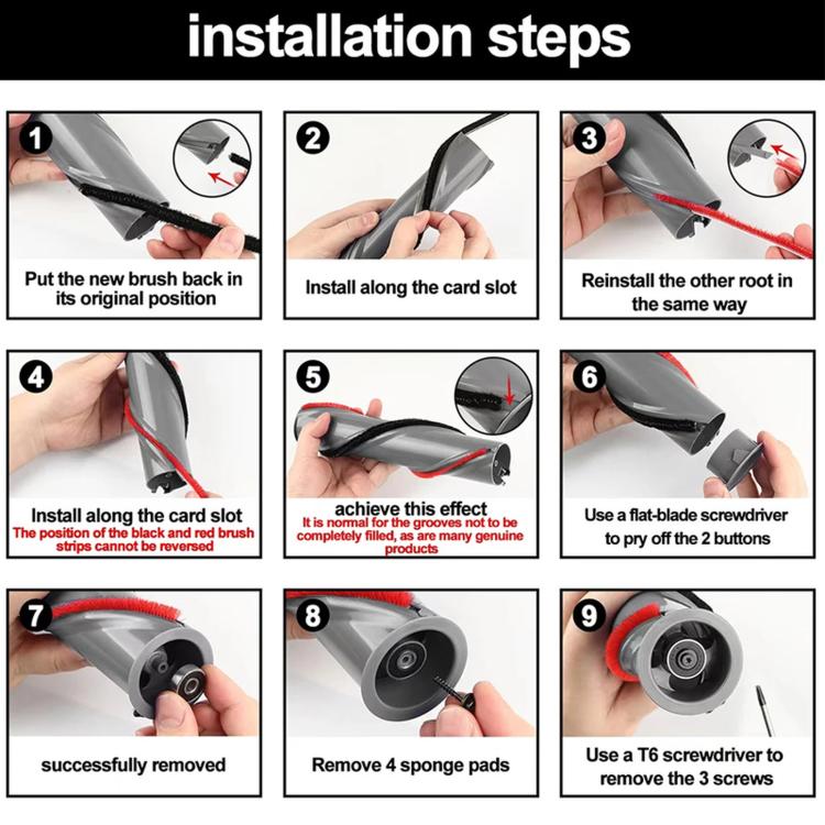 Replacement Felt Strips For Dyson V10, V11, V15 Direct Drive Cleaner Head Brush Bar Maintenance Carbon Fiber