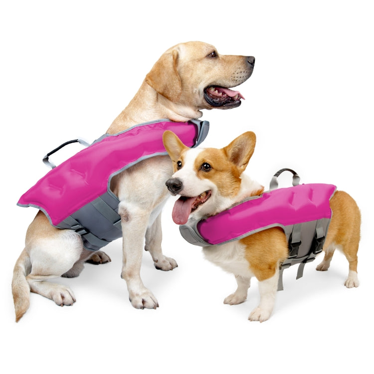 Dog Inflatable Swimsuit Easy to Carry Pet Life Jacket with Pump, Size: