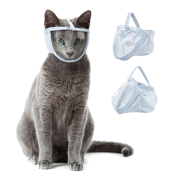 Cat Transparent Breathable PVC Mask Anti-bite and Anti-lick Cat Headgear, Size: S