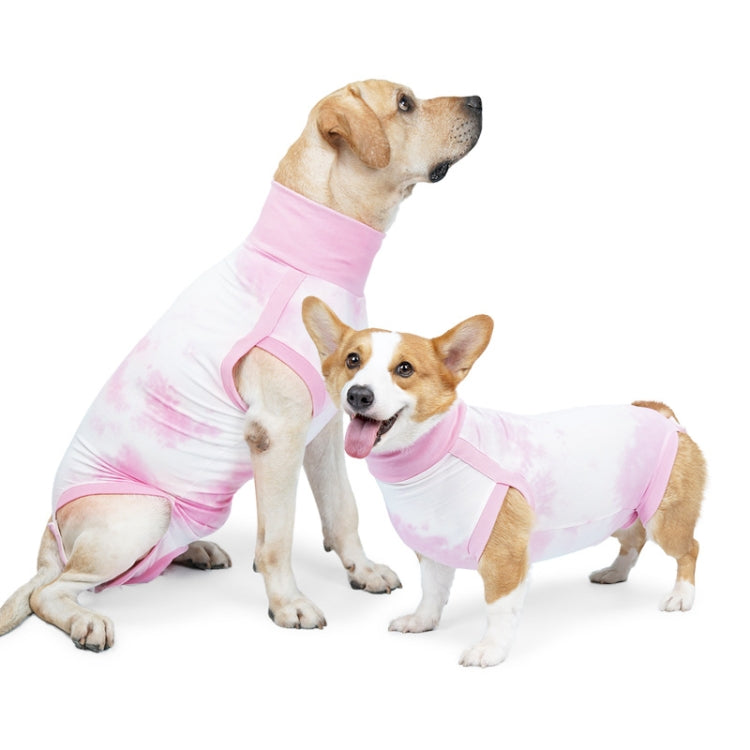 Tie-dye Dog Postoperative Clothes Easy to Put On and Take Off Pet Sterilization Clothes, Size: