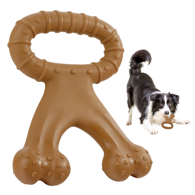 Dog Bite Simulation Nylon Toys Grinding Dog Bone(Coffee)
