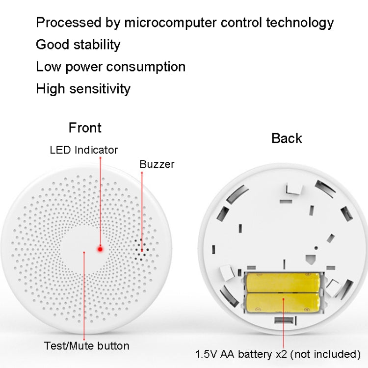 RH-WS11-W WiFi 2 In 1 Smoke Alarm Carbon Monoxide Composite Smoke Sensor