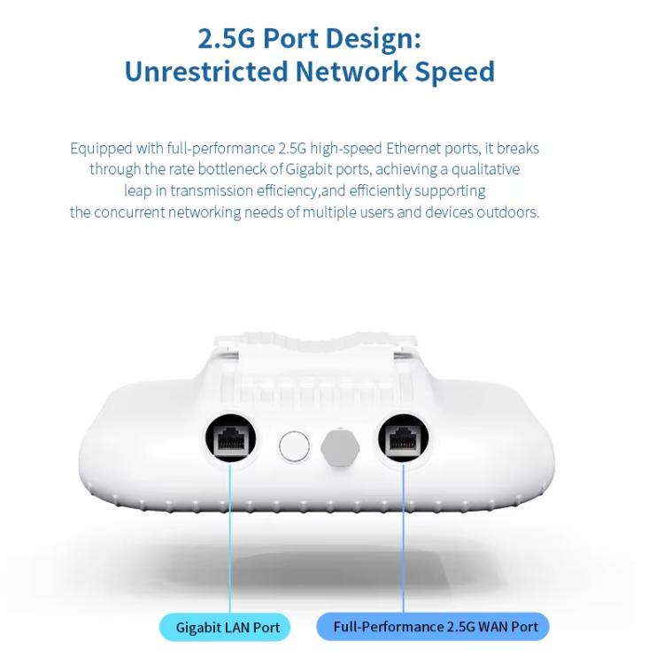 COMFAST CF-WA973 WiFi 7 Outdoor Access Point Dual-Band 3600Mbps High Power Wireless AP, 2.5G WAN Port, IP67 Waterproof EU Plug