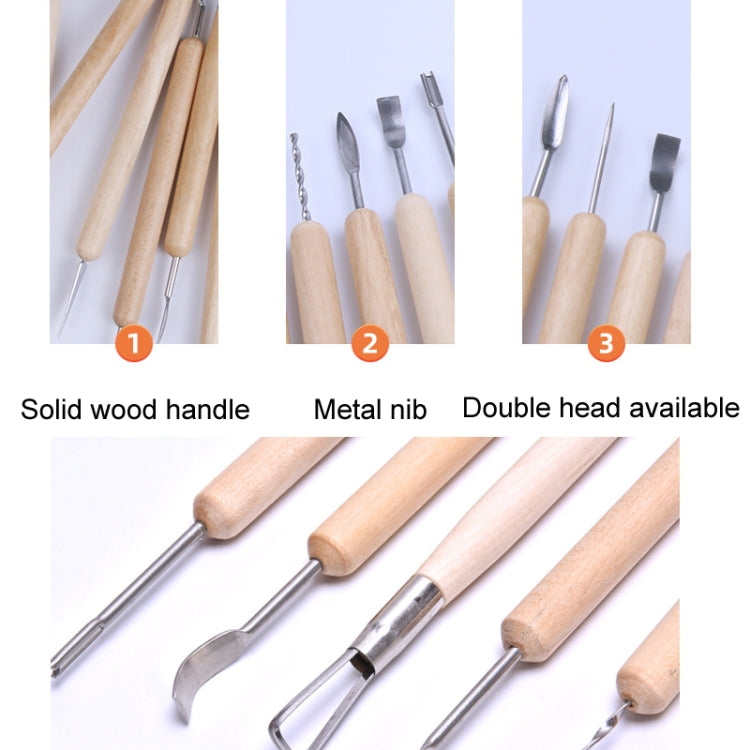 11pcs/set 11pcs/set Soft Clay DIY Wooden Knife Tools