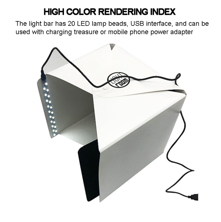 Button Portable Folding LED Studio Mini Photography Light Box 22 x 23 x 24cm