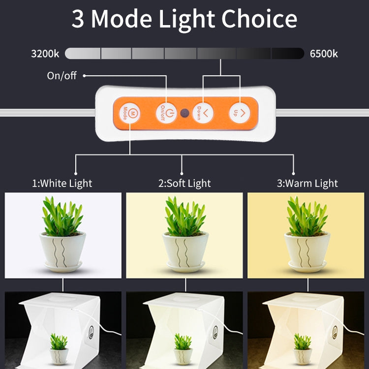 Dimmable Button Type LED Studio Mini Photography Light Box 22 x 23 x 24cm