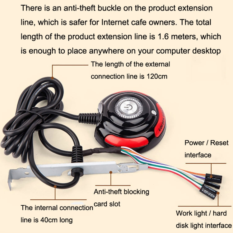 Computer Desktop Switch Internet Bar Main Box Switch Boot Restart Button Extension Line