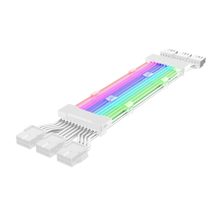 3x8pin Graphics Card Power Supply Wire White 5V ARGB Neon Color Line