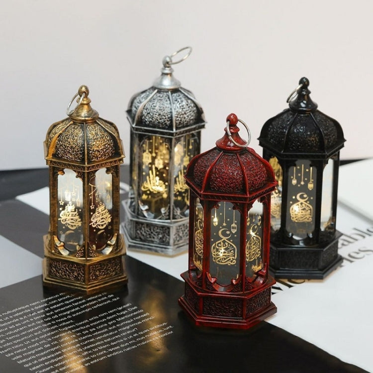 12pcs Ramadan LED Electronic Candle Night Light Retro Candlestick Decoration Ornament(Random Color Delivery)