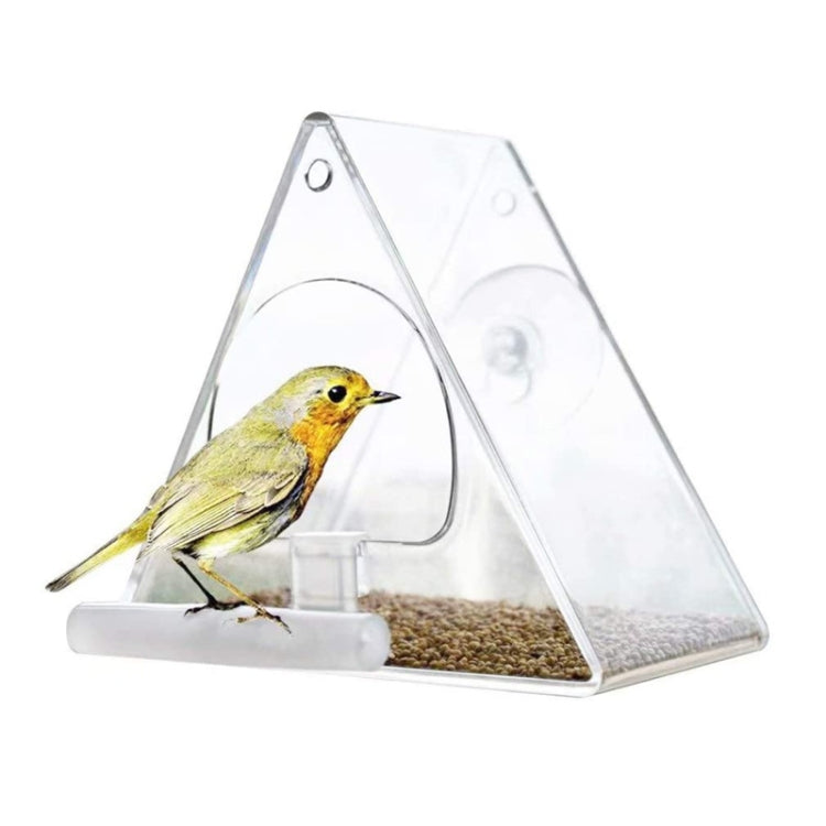 Acrylic Bird Cage Transparent Pet Box Triangle Bird Feeder