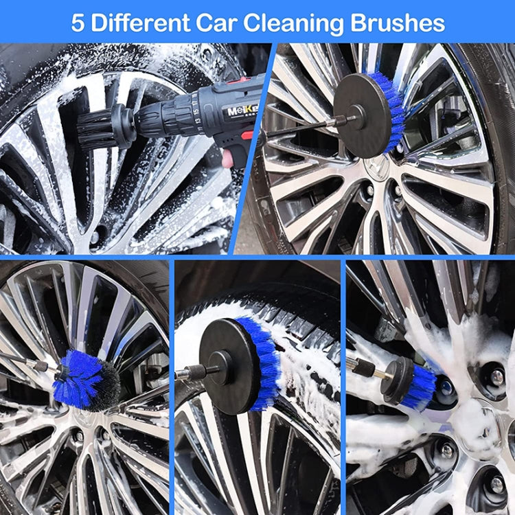 24pcs/set WRS-CS29 Car Wash Cleaning Brush Set Car Interior Crevice Cleaning Electric Drill Brush