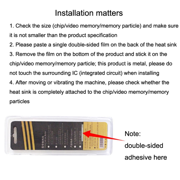 FANNER A8 8pcs Motherboard Graphics Card Memory Laptop Back Glue Self-Adhesive Video Memory Heat Conduction Sheet