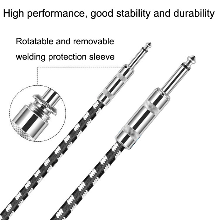1.5m 2 Straight Head 6.35mm Guitar Cable Oxygen-Free Copper Core TS Large Two-core Cable