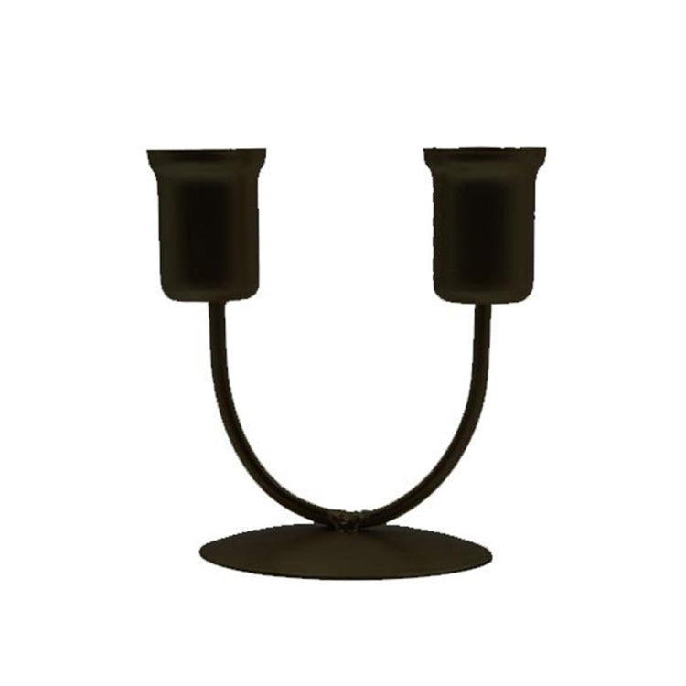 Small U Black 2pcs U-shaped Iron Candle Holder Home Dinner Romantic Candle Holder Ornament