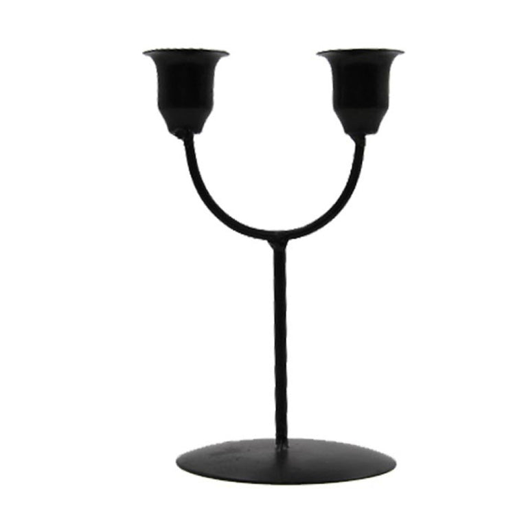 Y-shaped Black 2pcs U-shaped Iron Candle Holder Home Dinner Romantic Candle Holder Ornament