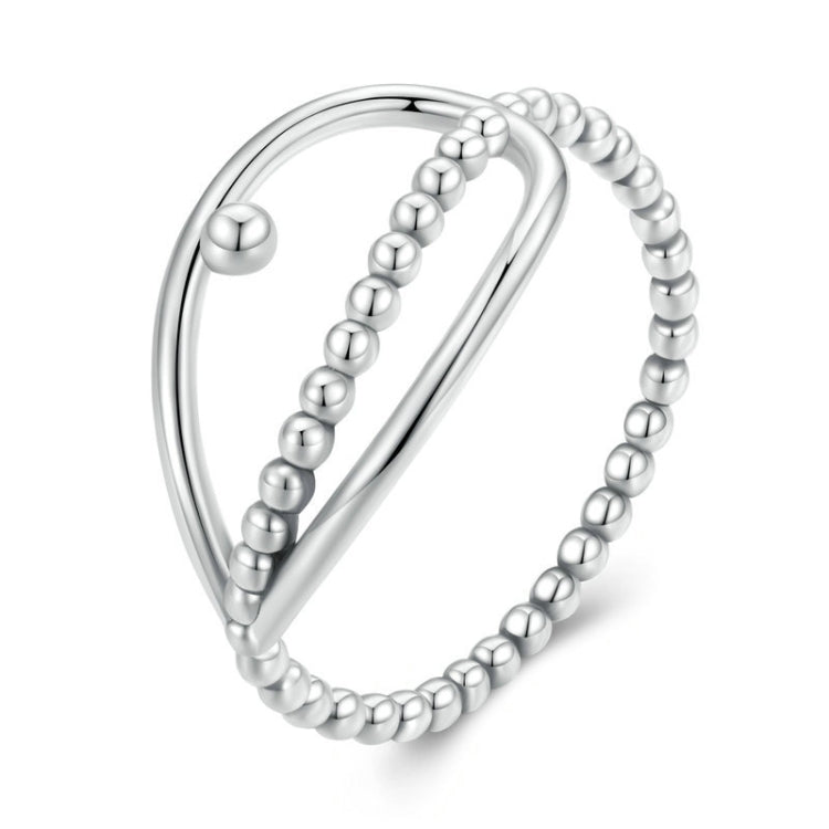 SCR905 S925 Sterling Silver Fake Three Layers Round Peas Ring
