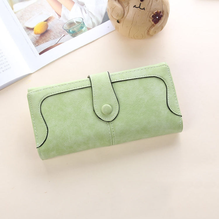 Women Long Wallet Vintage Frosted Splicing Leather Wallet